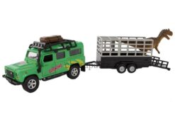 Xe Land Rover kéo móc vận chuyển khủng long. Đóng hộp 30 cm
