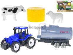 Máy kéo có rơ moóc và 2 gia súc và phụ kiện