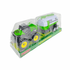 Máy kéo và rơ moóc chở téc nước tưới cây. Đóng hộp 28cm