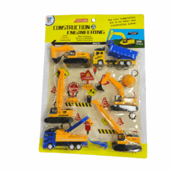 Bộ sưu tập máy công trình và biển cảnh báo. Đóng vỉ giấy 43cm