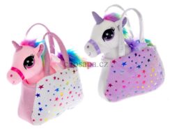 Ngựa một sừng bông 20cm với túi 18x12cm