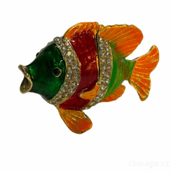 Con cá cảnh nhiều màu, đính đá 7.5cm