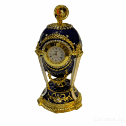 Đồng hồ đính đá màu xanh 12cm, trên đỉnh có con gà