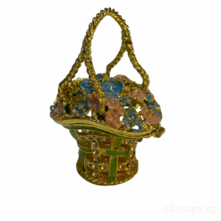 Giỏ đựng trái cây 8cm đính đá, quai cao