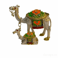 Mẹ con lạc đà màu trắng 7.5cm đính đá