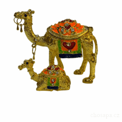 Mẹ con lạc đà màu vàng 7.5cm đính đá