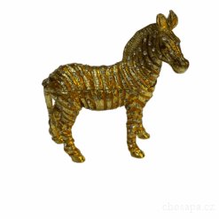 Ngựa vằn màu vàng đính đá 10cm