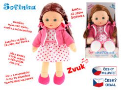 Búp bê Sofinka 31cm biết chợp mắt và nói tiếng Séc thân mềm dùng pin trong hộp