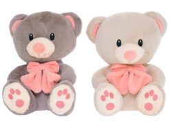 Con gấu bông 28cm ngồi có nơ, có 2 màu