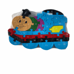Bộ lắp ghép bằng gỗ hình đàu tàu hỏa, có in số thứ tự - 25cm